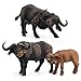 BLAPNK African Safari Bull Action Figure Toy, Realistic Buffalo Figurines Collection Playset Preschool Science Educational Learn Cognitive Props Black Medium