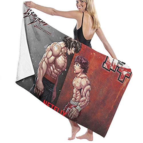 タオル ケンガンアシュラ (3) マイクロファイバー 吸水 バスタオル ふわふわ 柔らかい タオルブランケット 抗菌 防臭 ビーチタオル 旅行用 バー バスタオル ソフトタオル 80 X 130cm