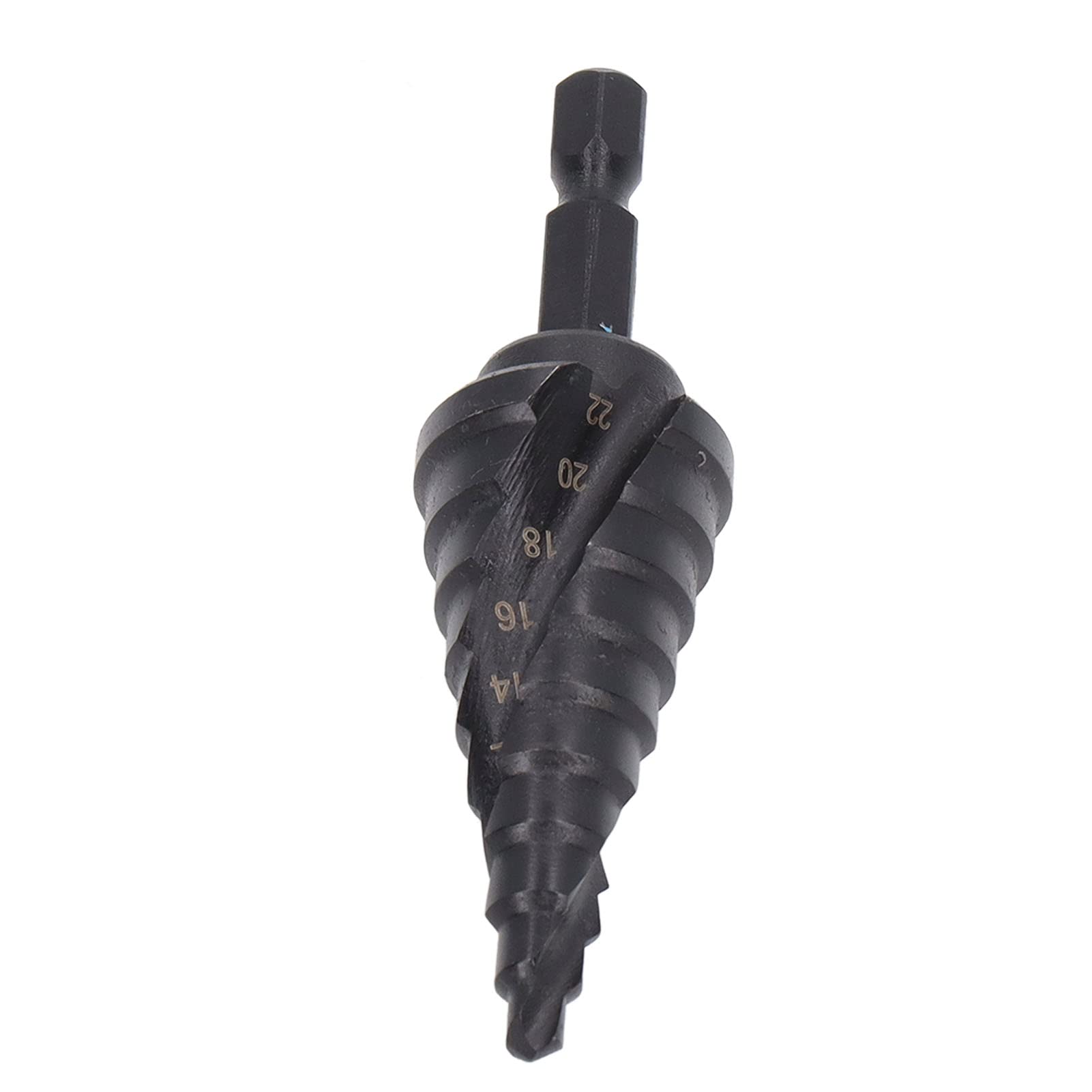 Step Drill Bit High for Speed Steel Step Drill Spiral Step Drill Cut Pagoda Drill Hex Shank Tool Hole Reamer Hss Step Drill Bits (10 Steps(4?22mm))