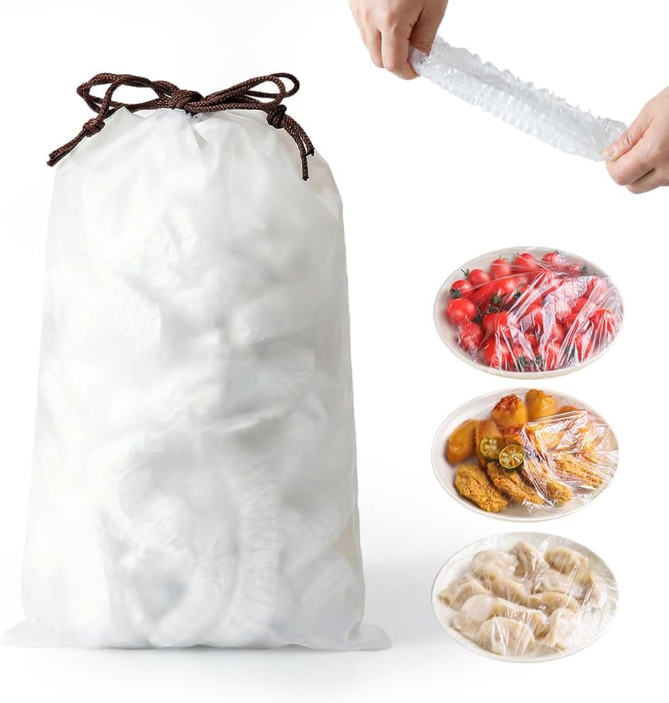 Disposable Stretch Food Covers for Bowls and Plates, 100PCS