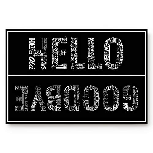 Olivefox Funny Welcome Door Mat Hello Goodbye Black Doormats For Indoor Outdoor Entrance Front Door Bathroom Non-Slip Absorbent Floor Rugs Washable Shoe Scraper 20" X 32" #TOP2