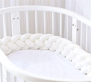 Crib Bedding Bumpers Crib Bumper Pink Green Braided Pillow All Seasons Crib Guardrail Decoration Plush Knot 1m White Ladyblackbird Com