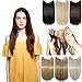 Hair Extensions 20" 90G Invisible Wire No Clips in Full Head Hair Extension Secret Rubber Band Hairpieces Real Natural Human Made Synthetic Hair for Women ash blonde(straight)