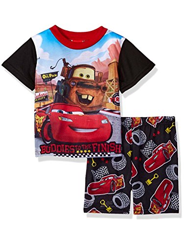 Disney Little Boys Cars 2-Piece Pajama Set, Black, 3T