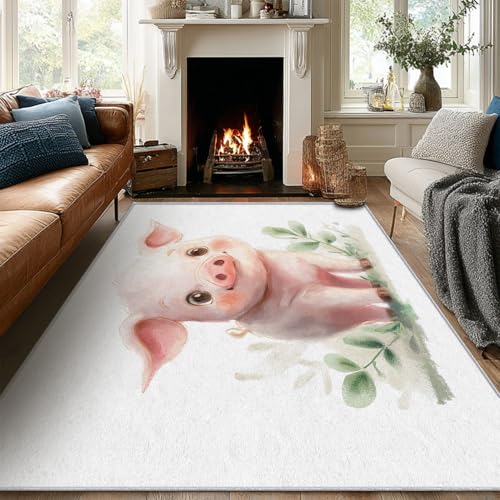 Tapis cochon mignon antidérapant et lavable grand format XXL - 5