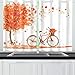 Produktbild JOCHUAN Herbst Baum Fahrrad Küche Vorhänge Fenster Vorhang Stufen für Café, Bad, Wäscherei, Wohnzimmer Schlafzimmer 26 X 39 Zoll 2 Stück