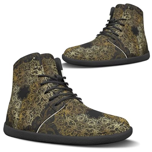 Image of Binienty Zero Drop Sole Barefoot Men's Women's PU Leather Flat Minimalist Barefoot Sneakers Athletic Shoes Waterproof