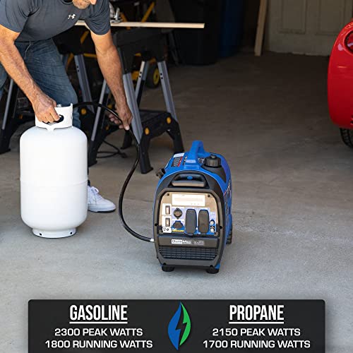 DuroMax XP2300iH 2,300-Watt Dual Fuel Portable Digital Inverter Generator - Gas & Propane, RV & Emergency Ready