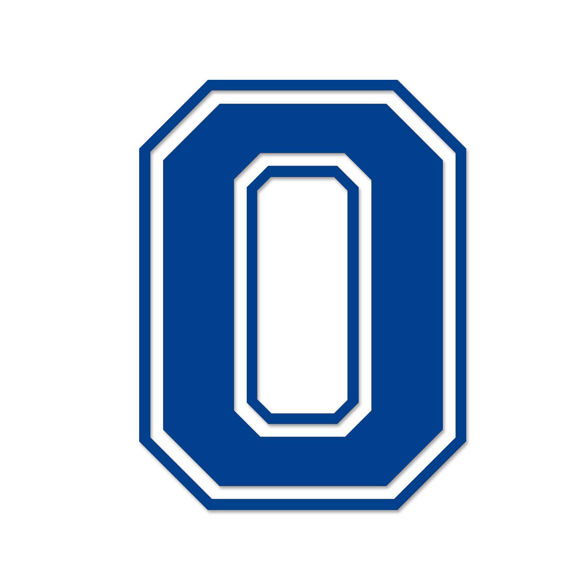 Applicable Pun Varsity Letter O - Vinyl Decal for Outdoor Use on Cars, ATV, Boats, Windows and More - Blue 3 Inches Tall