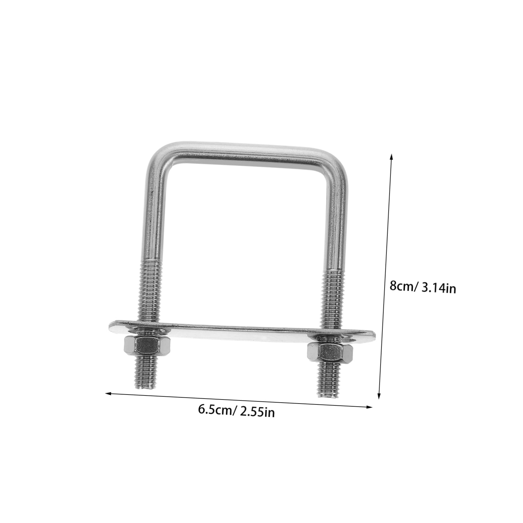 balacoo 304 Grade Stainless Steel U-Bolt Clamps Square U-Shaped Fasteners Right Angle Bolts for Secure Mounting