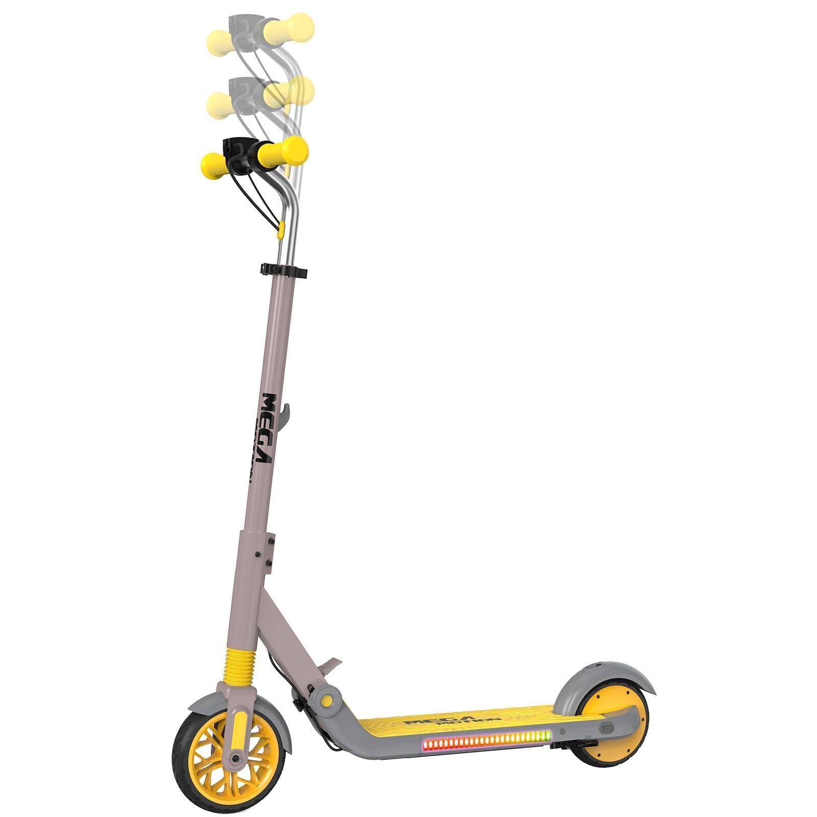 MEGA MOTION Elektroroller für Kinder | 3 Geschwindigkeiten, klappbar, LED-Lichter, für Mädchen & Jungen von 6-12 Jahren