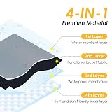 LAMA Regenmantel Wasserdicht Regenponcho Unisex Regenjacke Atmungsaktiv Regencape Regenschutzbekleidung Raincoat für Herren Damen Fahrrad Wandern Camping Reisen, Schwarz, XL