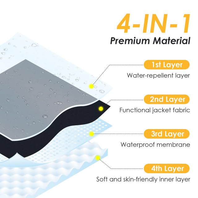 LAMA Regenmantel Wasserdicht Regenponcho Unisex Regenjacke Atmungsaktiv Regencape Regenschutzbekleidung Raincoat für Herren Damen Fahrrad Wandern Camping Reisen, Schwarz, XL