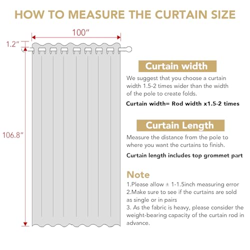 Image of H.VERSAILTEX Linen Blackout Curtains Durable Thick Textured Linen Look 100% Blackout Patio Door Curtain Anti Rust Grommet Extra Wide Sliding Door Curtain Panel, Natural,W100 x L108 inch (Pack of 4)