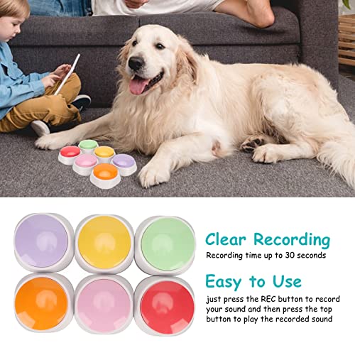 Botão de Gravação de Voz, 6 Botões de Fala para Cães, Botões de Comunicação para Cães, Campainha de
