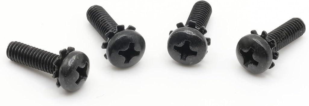 ReplacementScrews 1 Set of Metric Screws (Model RS-198183) Pan Head - Philips Drive - Black Plated (Pack of 4)