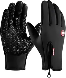 Par de Luvas Térmicas Touch Screen Semi-Impermeáveis para Motoqueiro Unissex e Resistente ao Frio e Chuva Ideal para Motoboy, Motociclista, Ciclista, Bike, Delivery e Uso Diário
