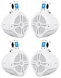 (2) Pairs Rockville RWB80W 8' White 600w Marine/Boat Wakeboard Tower Speakers