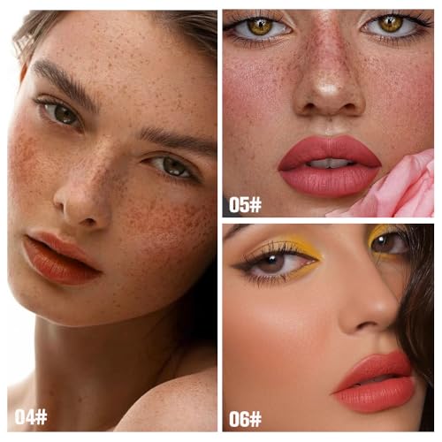 Image of evpct 3Pcs Peel Off Lip Stain Tints, Nude Brown Orange Red Matte Liquid Lipstick Lip Stain Long Lasting Waterproof for Women, Non-sticky Lipstick Peel Off High Pigment No Faded Smudge-proof Lip Stains