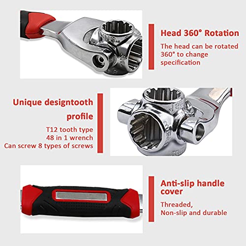 Wincal 52 in 1 Socket Wrench, Multifunction Wrench Tool with 360 Degree Rotating Head - Image 3