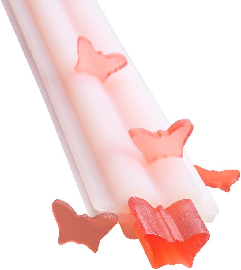 Tube Column Mold Soap Candle Mold Embed Soap Making Supplies Silicone Tool Mold for Mousse Cake Chocolate Baking Christmas Gift Butterfly Shape