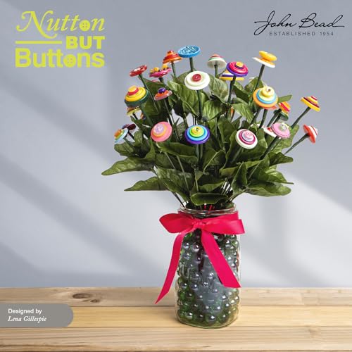 Boutons résine vert citron John Bead 130g pour mercerie et création DIY