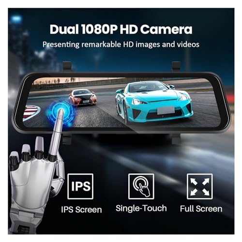Cámara dual para salpicadero tipo espejo retrovisor con DVR táctil y 32G 5