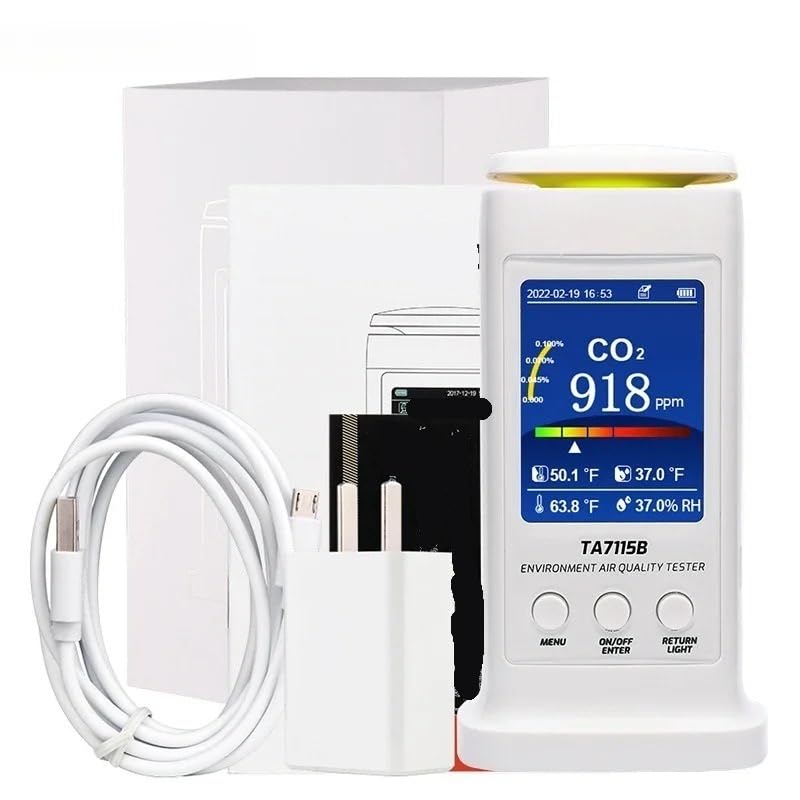 Détecteur de gaz, Testeur de qualité de l'air intérieur et domestique, détecteur professionnel de dioxyde de carbone et de formaldéhyde Pm2.5 Pm10