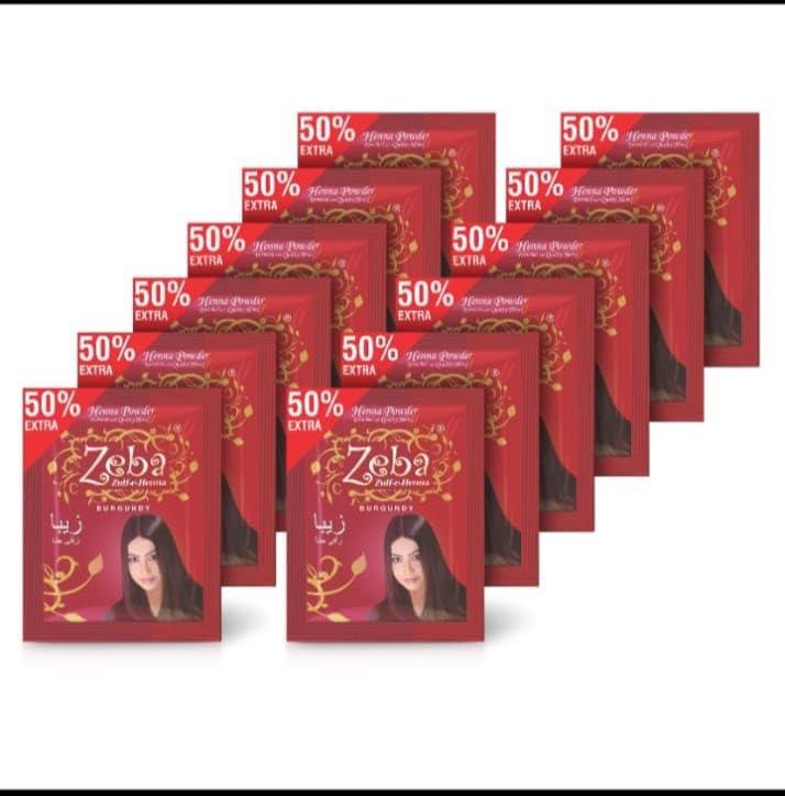 Zebaa Brown Henna Powder for Hair Colour with Herbs, 50% Extra pack of 10-picture-44