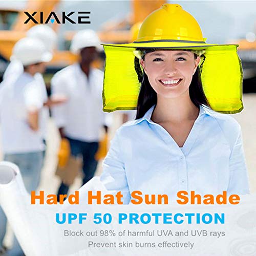 Image of XIAKE Hard Hat Sun Shade Full Brim Mesh Sun Shield High Visibility, Neon Yellow, 1 Pack