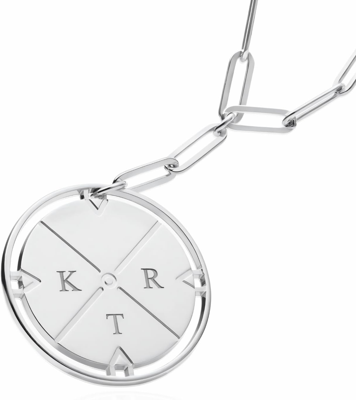 Oak&Luna – 刻印入りコンパスネックレス スターリングシルバーまたはゴールドヴェルメイユ – パーソナライズされたイ コンパスコイン＆アンカー  ネックレス | HOLLYWOOD RANCH MARKET | ハリウッドランチマーケット公式通販 | 聖林公司