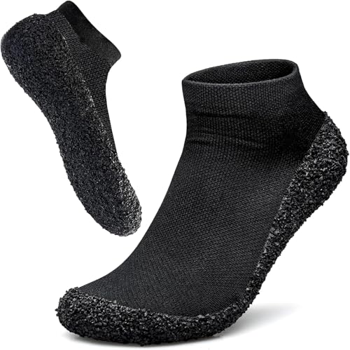 Azarton naturvibeshoes Minimalistische Barfußschuhe mit Sockenkomfort – Leichte, Flexible Schuhe für Damen und Herren, ideal für Fitness, Yoga, Reisen und Freizeit (Schwarz,40)
