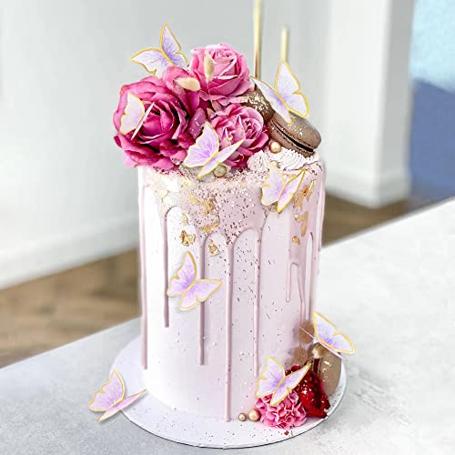 11-Pieces Purple Gold Butterfly Cake Toppers Happy Birthday Metal Gold Happy Birthday Cake Topper Butterfly Birthday Cake Decorations Cake Butterfly Party Decorations #TOP1