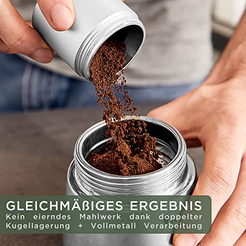 WALDWERK Kaffeemühle - Kaffeemühle manuell mit präzisem Edelstahlmahlwerk - Kaffeemühle Kegelmahlwerk mit Holzgriff - plastikfreie Espressomühle – Bild 6