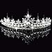 qingsb Damen Brautschmuck Krone Strass Blatt Form Prinzessin Tiara Hochzeit Party Haarschmuck