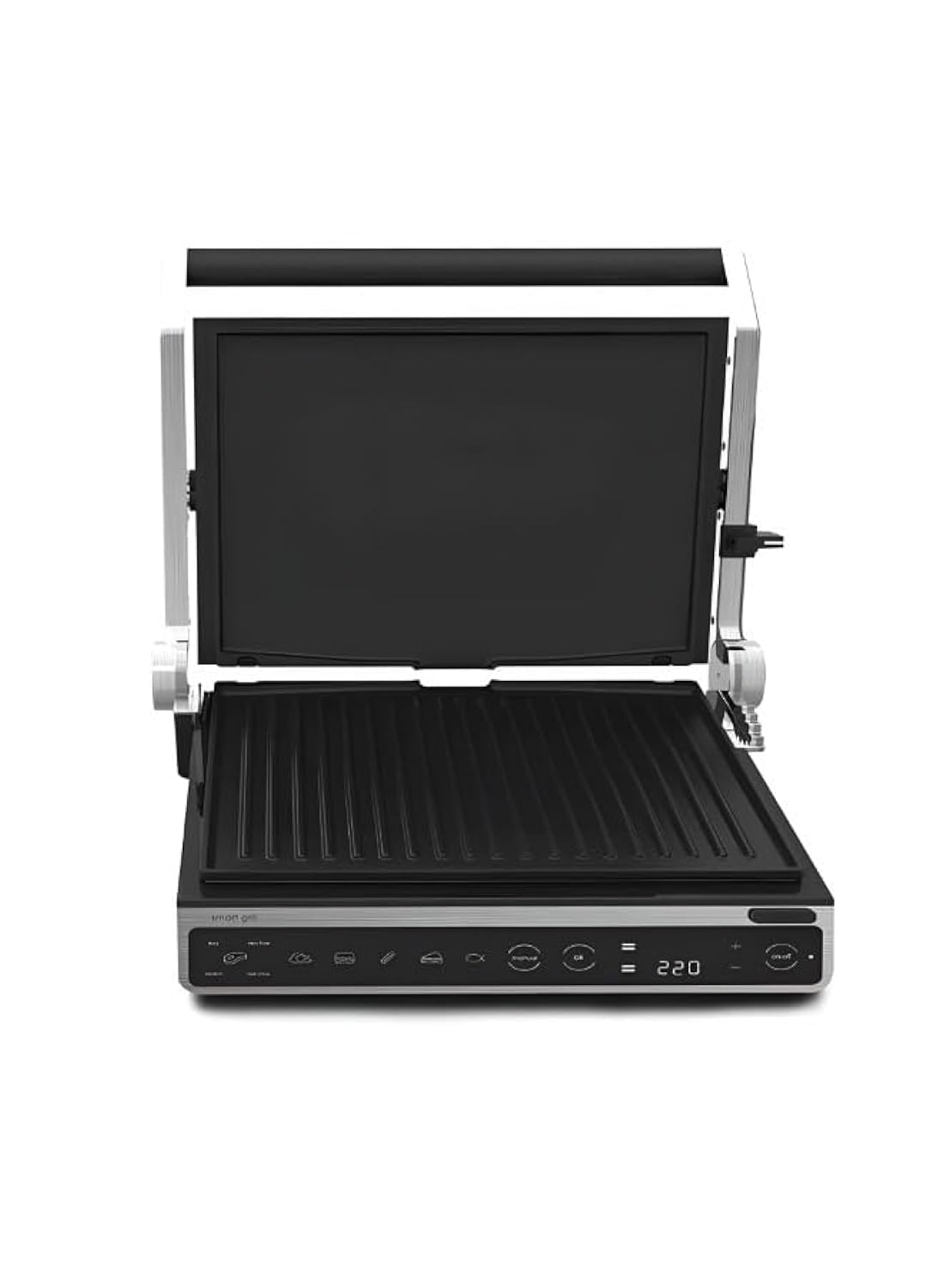 Grimmen Smart BBQ Grill | Advanced Design with 4 Cooking Levels & 6 Grill Programs | Adjustable Temperature & Non-Stick Grill Plates | Perfect for Delicious Recipes, Black