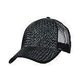 Straw Trucker Hat 8411, (Black)
