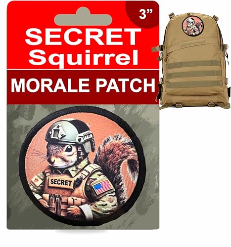Redheaded Productions Secret Squirrel Patch - 3' Hook and Loop Tactical Morale Patches for Outdoor...