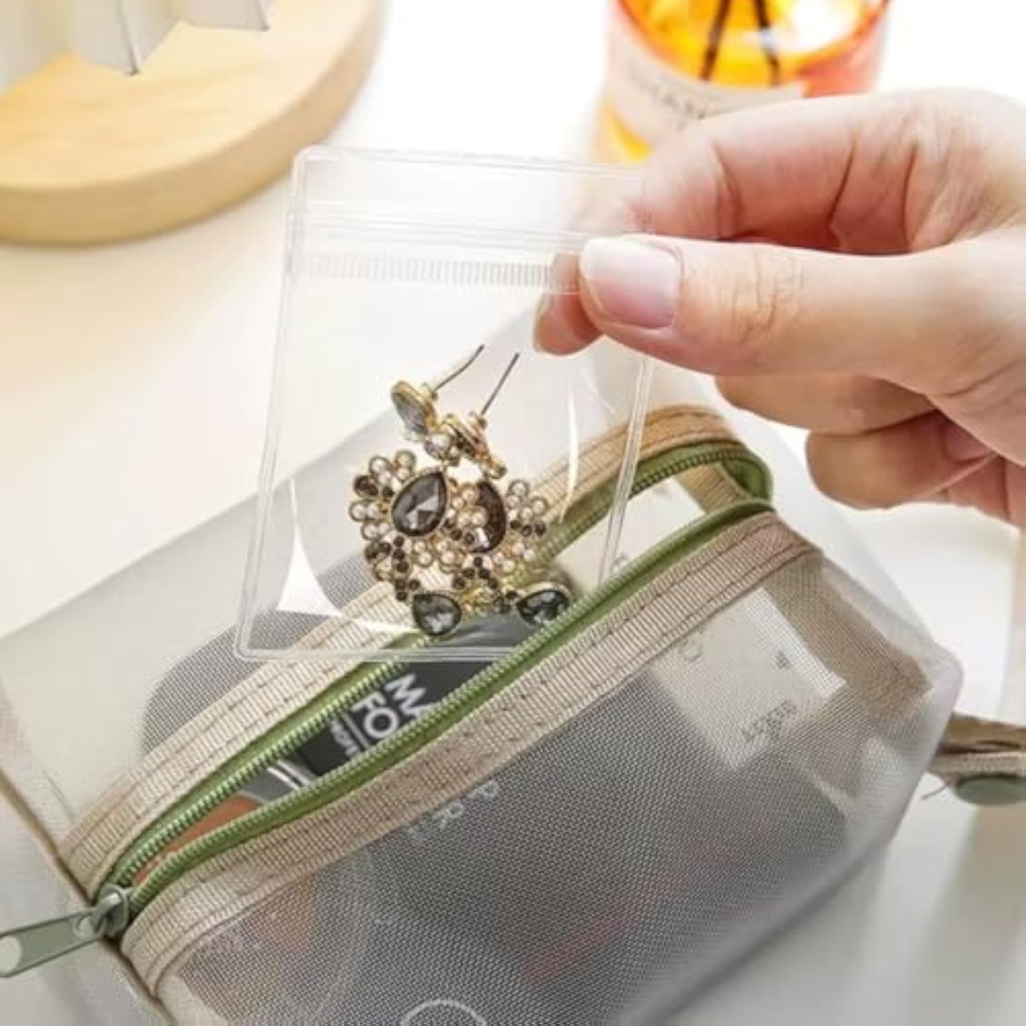 21 Pcs Clear Zip Lock Jewellery Organiser Storage Pouches