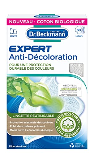 Dr. Beckmann - Lingette Anti-Décoloration Réutilisable x1 - Protection contre la décoloration et maintien de l'éclat des couleurs - Fibre 100% coton efficace jusqu'à 30 lavages Cover