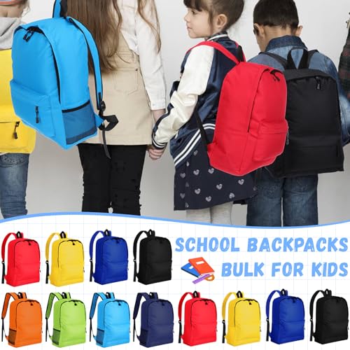 Paterr 24 Pack Backpack Bulk 17" School Backpacks Lightweight Book Bag in Bulk for Student Kids Travel Camping (Assorted Colors) 6