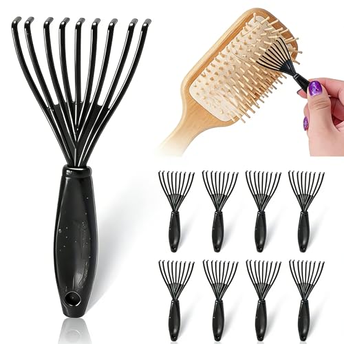 10 Pack Comb Cleaning Tool, Hairbrush Hair Remover Brush with Handle for Deep Cleaning, Scalp Brush and Hair Comb Cleaner Rake, Reusable Household Beauty Accessories