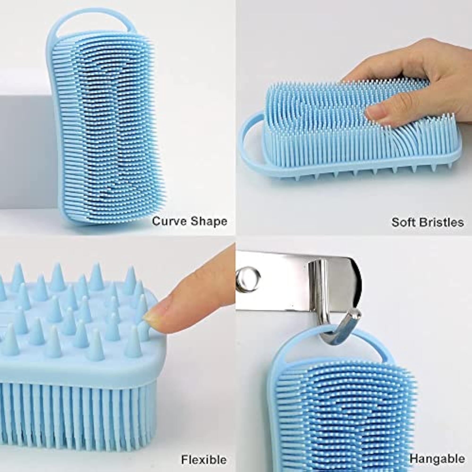2-in-1 Silicone Body Scrubber & Scalp Massager for Shower