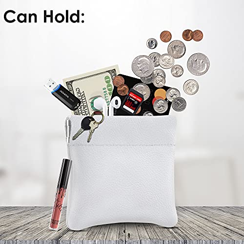 Image of Nabob Leather Genuine Leather Squeeze Coin Purse, Coin Pouch Made IN U.S.A. Change Holder For Men /Woman Size 3.5 X 3.5