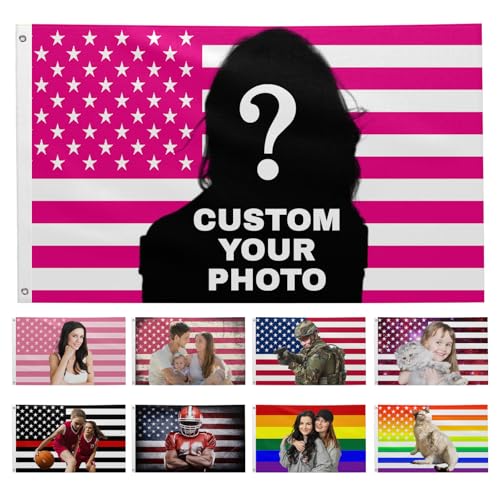 Custom Pink America Flag 3X5 Ft Personalized Flags Design Your Image Funny Customized Flag Living Room, Bedroom Outdoors Garden Flags