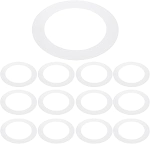 PATIKIL 5" ID 7.5" OD Plastic Trim Ring, 12 Pcs Ceiling Light Goof Rings Matte Circular Light Cover Lighting Fixture for Ceiling Wall Recessed Can Downlights, Translucent Matte White