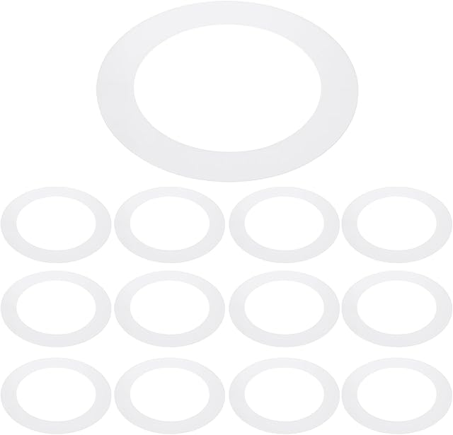 PATIKIL 5" ID 7.5" OD Plastic Trim Ring, 12 Pcs Ceiling Light Goof Rings Matte Circular Light Cover Lighting Fixture for Ceiling Wall Recessed Can Downlights, Translucent Matte White