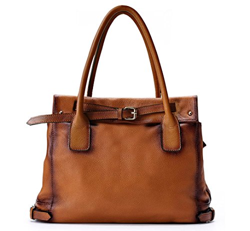 La Poet Genuine Leather Shoulder Tote Bag Purse