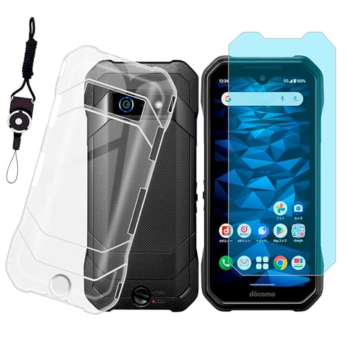 �y1���K���X�t�B����+1��TPU �V���R�� �P�[�X�zFor ���Z�� kyocera DuraForce EX KY-51D KC-S703 �p�̃K���X�t�B���� For DuraForce EX �p�̃t�B���� �����K���X �ی�t�B���� For DuraFor