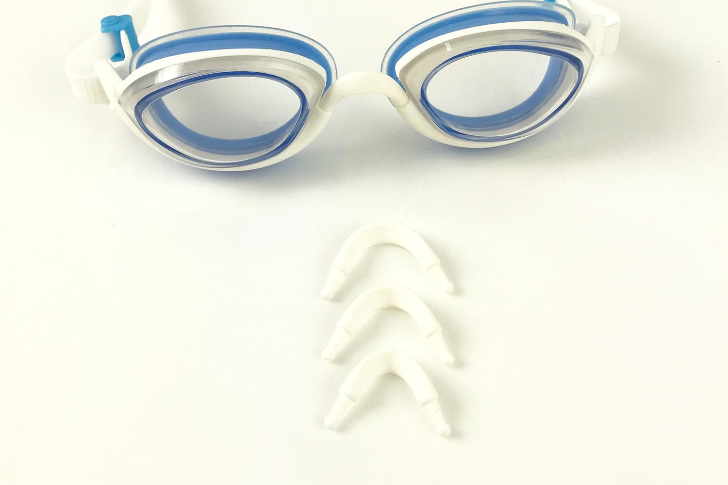 Snake & Pig Basilisk - Gafas de natación, ajuste cómodo para adultos (azul en blanco con lente transparente)